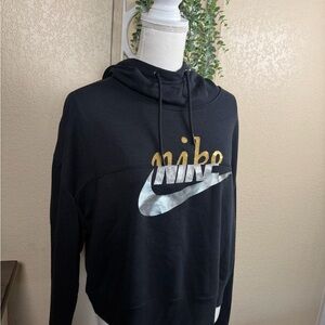 Nike Black Hoodie with Metallic Logo